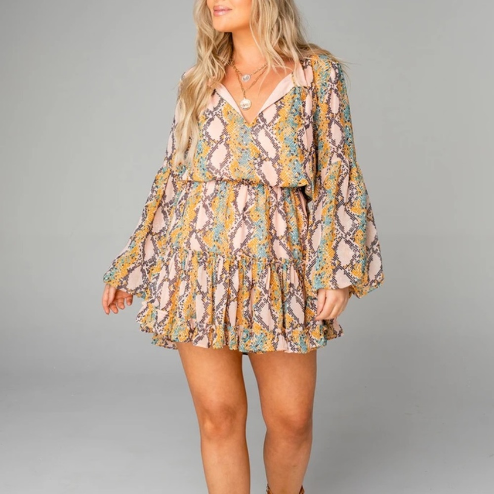 Buddy Love ZOZO ELASTIC WAIST MINI DRESS - MACAROON